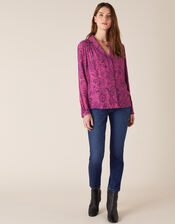 Paisley Print Blouse with LENZING™ ECOVERO™, Pink (PINK), large