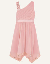 One-Shoulder Sequin Dress, Pink (PINK), large