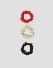 3-Pack Small Mix Hair Scrunchies, White (WHITE), large