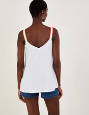Embroidered Cami Top in LENZING™ ECOVERO™ , Ivory (IVORY), large