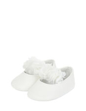 Baby Macaroon Corsage Booties, Ivory (IVORY), large