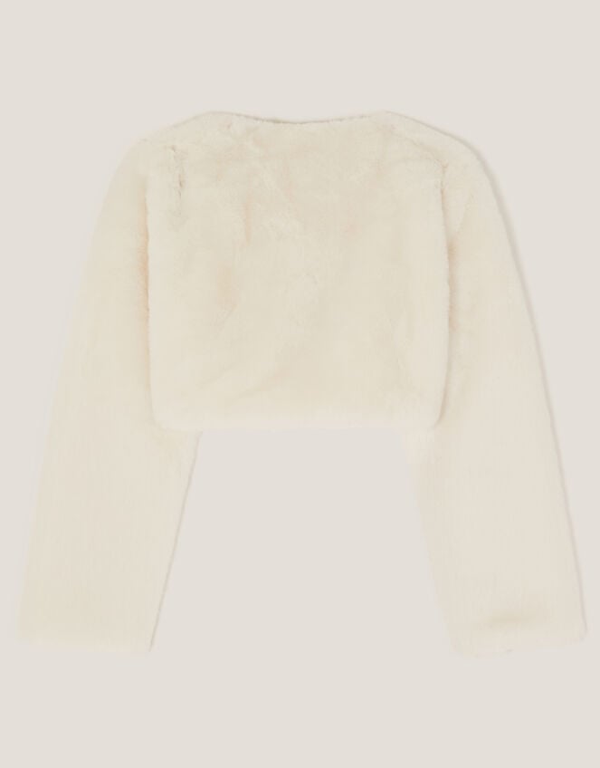 Marie Bow Faux Fur Shrug, Ivory (IVORY), large