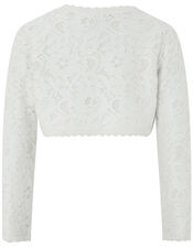 Baby Eliona Cropped Lace Cardigan, White (WHITE), large