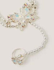 Butterfly Linked Bracelet & Ring Set, Silver (SILVER), large