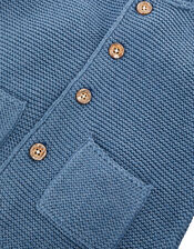 Newborn Baby Dog Cardigan in Organic Cotton, Blue (BLUE), large