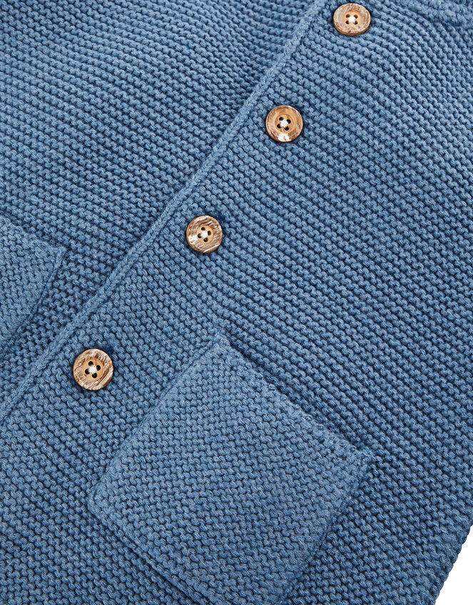 Newborn Baby Dog Cardigan in Organic Cotton, Blue (BLUE), large