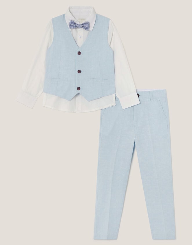 4-Piece Suit Set with Bow Tie, Blue (BLUE), large