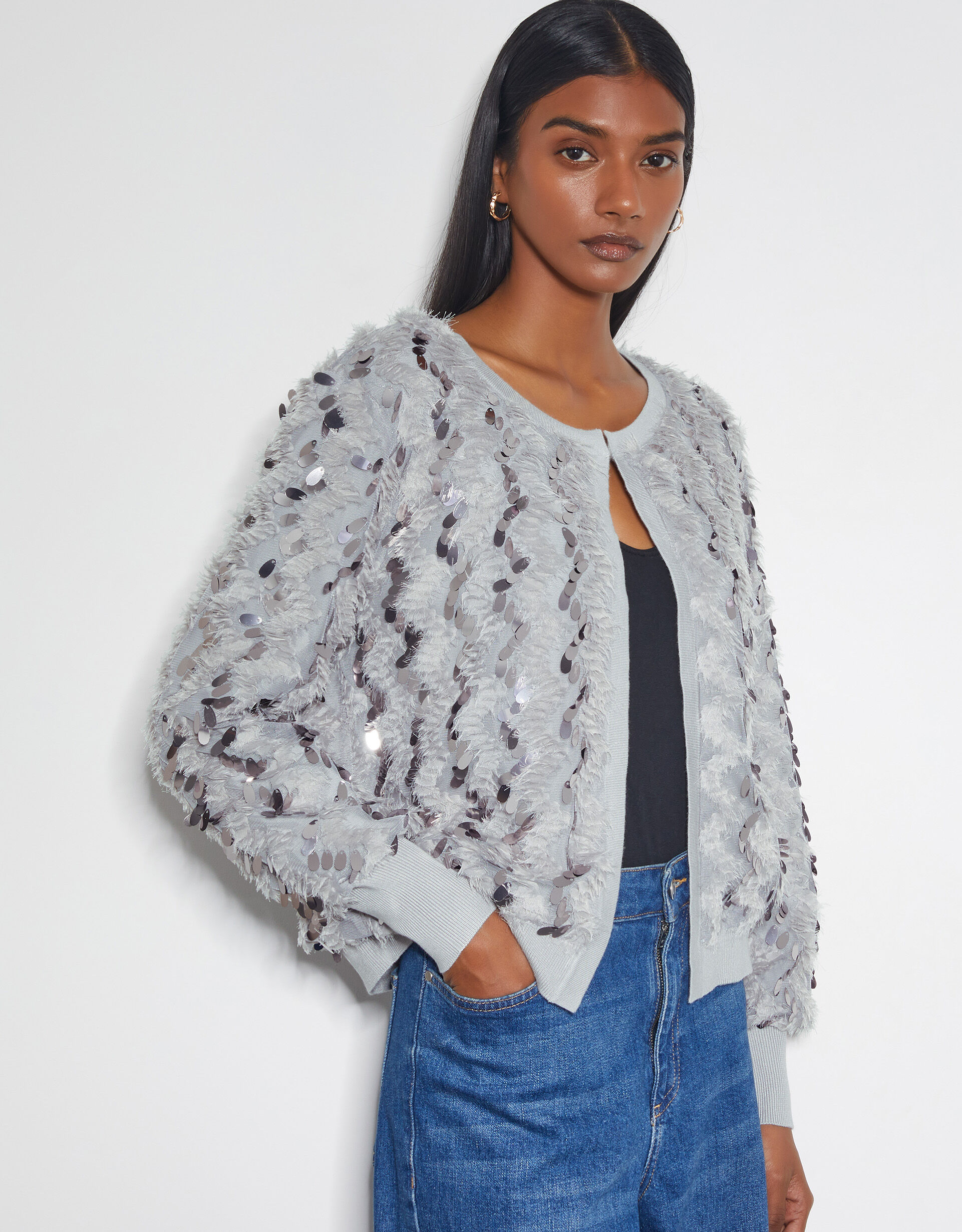 Monsoon blue cardigan cheap
