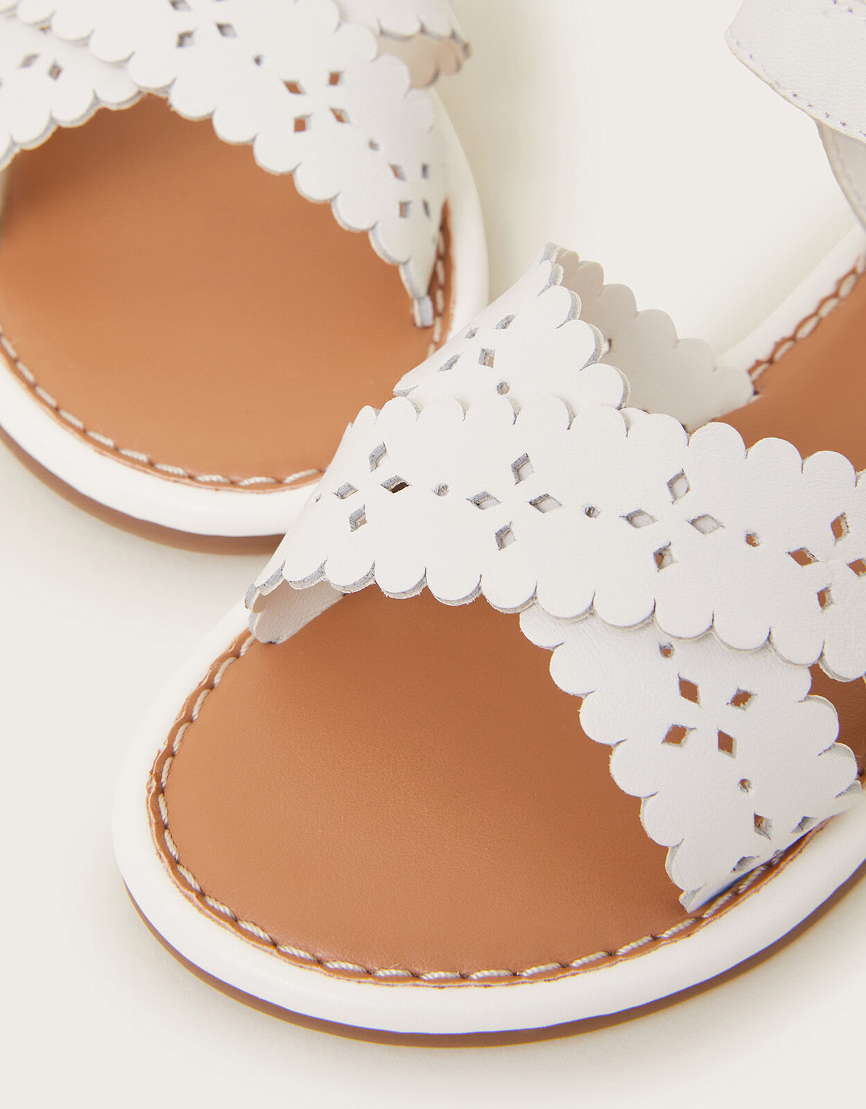 Cross Over Leather Sandals White Girls Sandals Monsoon Global