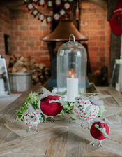 Fiona Walker Small Felt Mistletoe Robin Christmas Decoration, , large