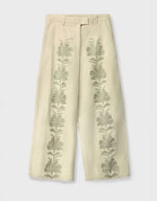 East Astrid Embroidered Corduroy Trousers, Green (SAGE), large