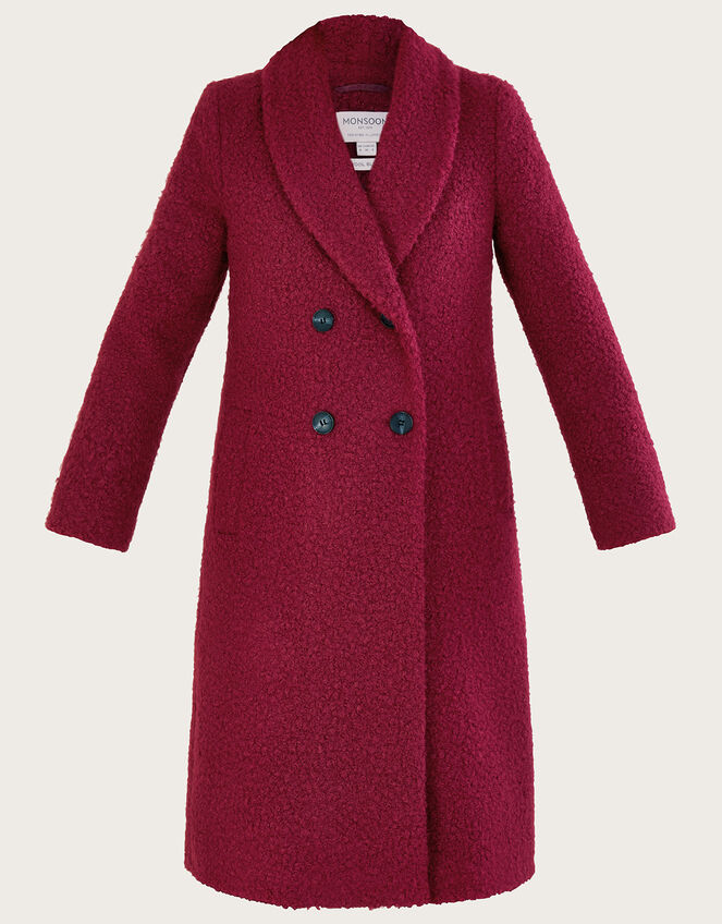 Bobbie Boucle Coat, Red (BERRY), large