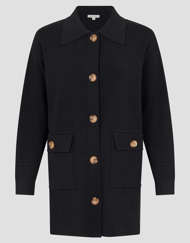Nina Knit Utility Jacket, Black (BLACK), large