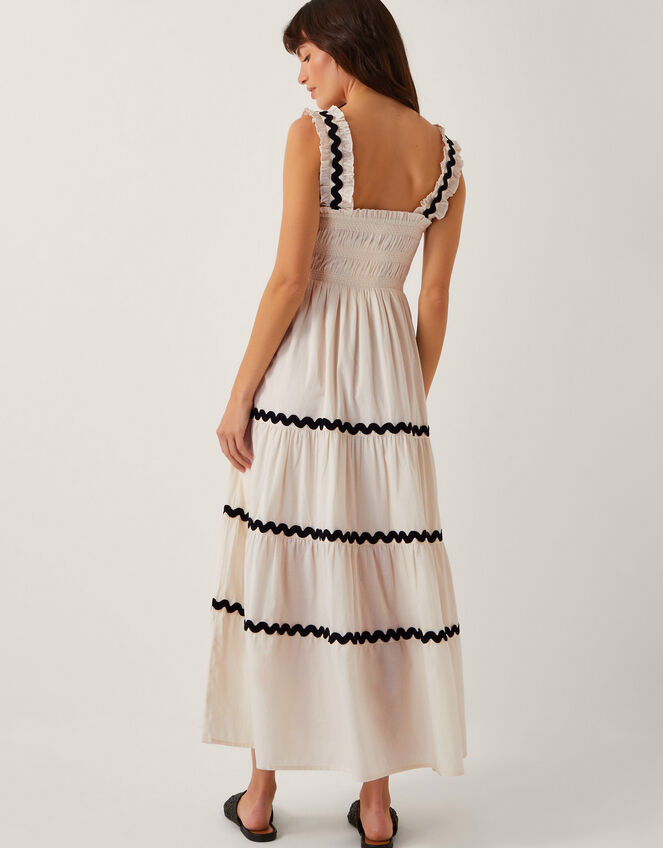 Tabitha Sleeveless Smocked Midi Dress, Ivory (IVORY), large