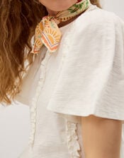Ria Ruffle Jersey T-Shirt, Ivory (IVORY), large