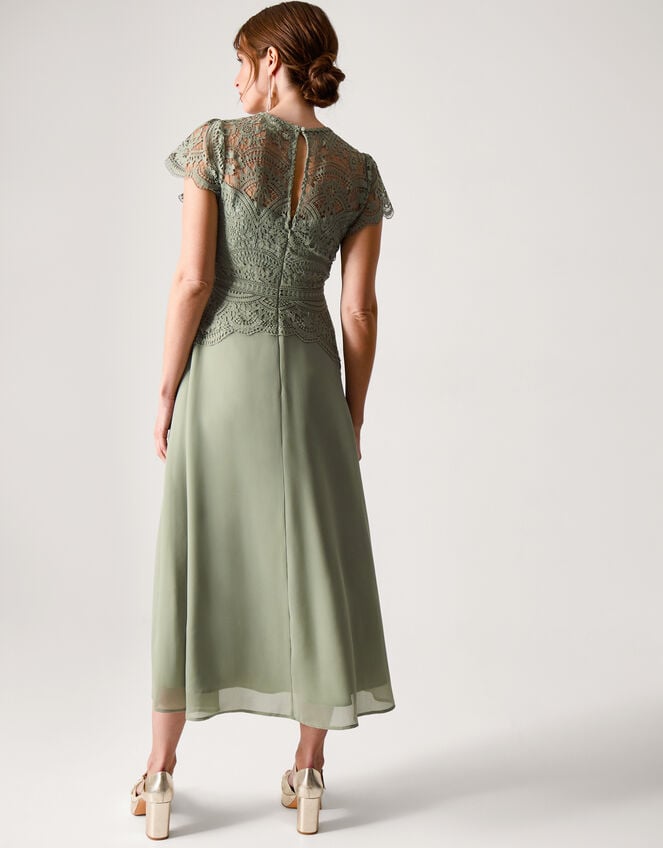 Monica Lace Midi Bridesmaid Dress, Green (PALE GREEN), large