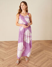 Luiza Tie Dye Midi Dress LENZING™ ECOVERO™ , Purple (PURPLE), large