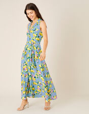 Libra Lemon Midi Dress, Blue (BLUE), large