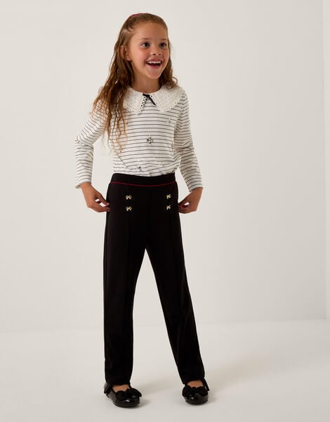 Bow Ponte Leggings, Black (BLACK), large