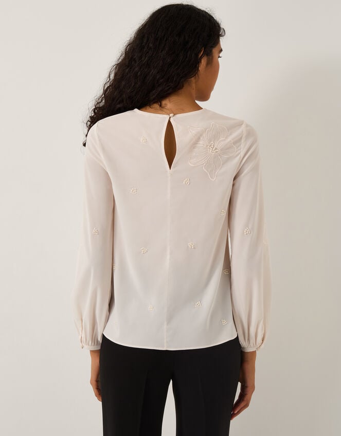 Regina Embroidered Floral Blouse, Cream (CREAM), large
