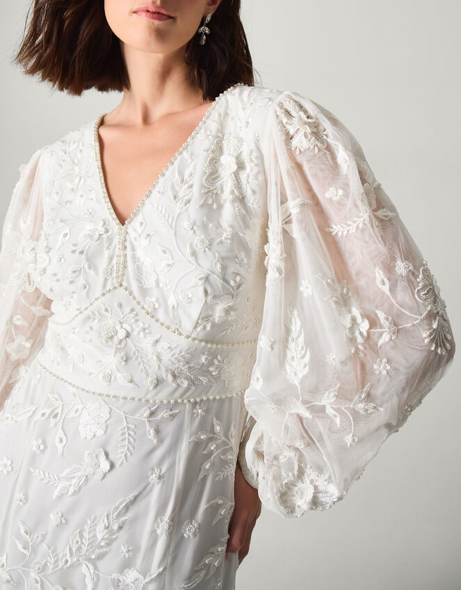 Jennifer Long Sleeve Maxi Wedding Dress, Ivory (IVORY), large