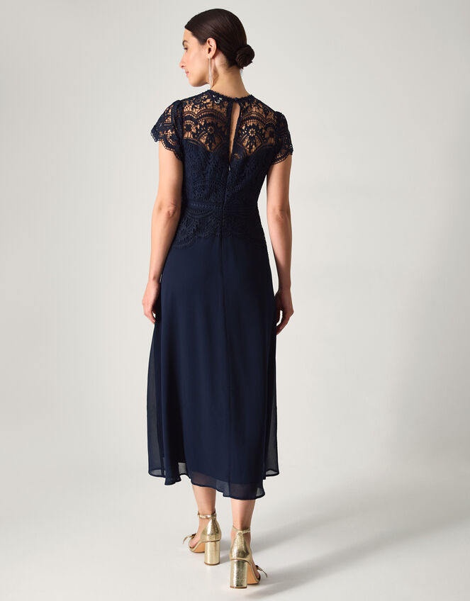 Monica Lace Midi Bridesmaid Dress, Blue (NAVY), large