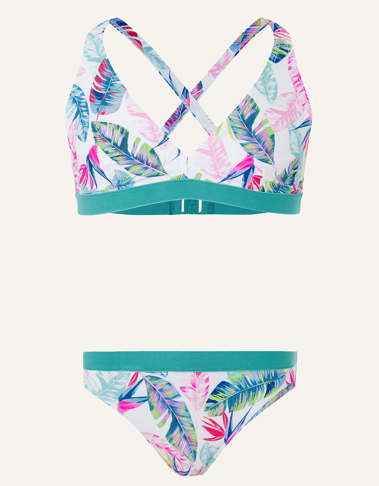 Palm Print Bikini Set Ivory | Girls