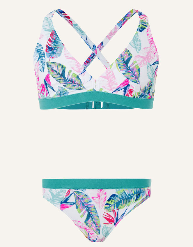 Palm Print Bikini Set, Ivory (IVORY), large