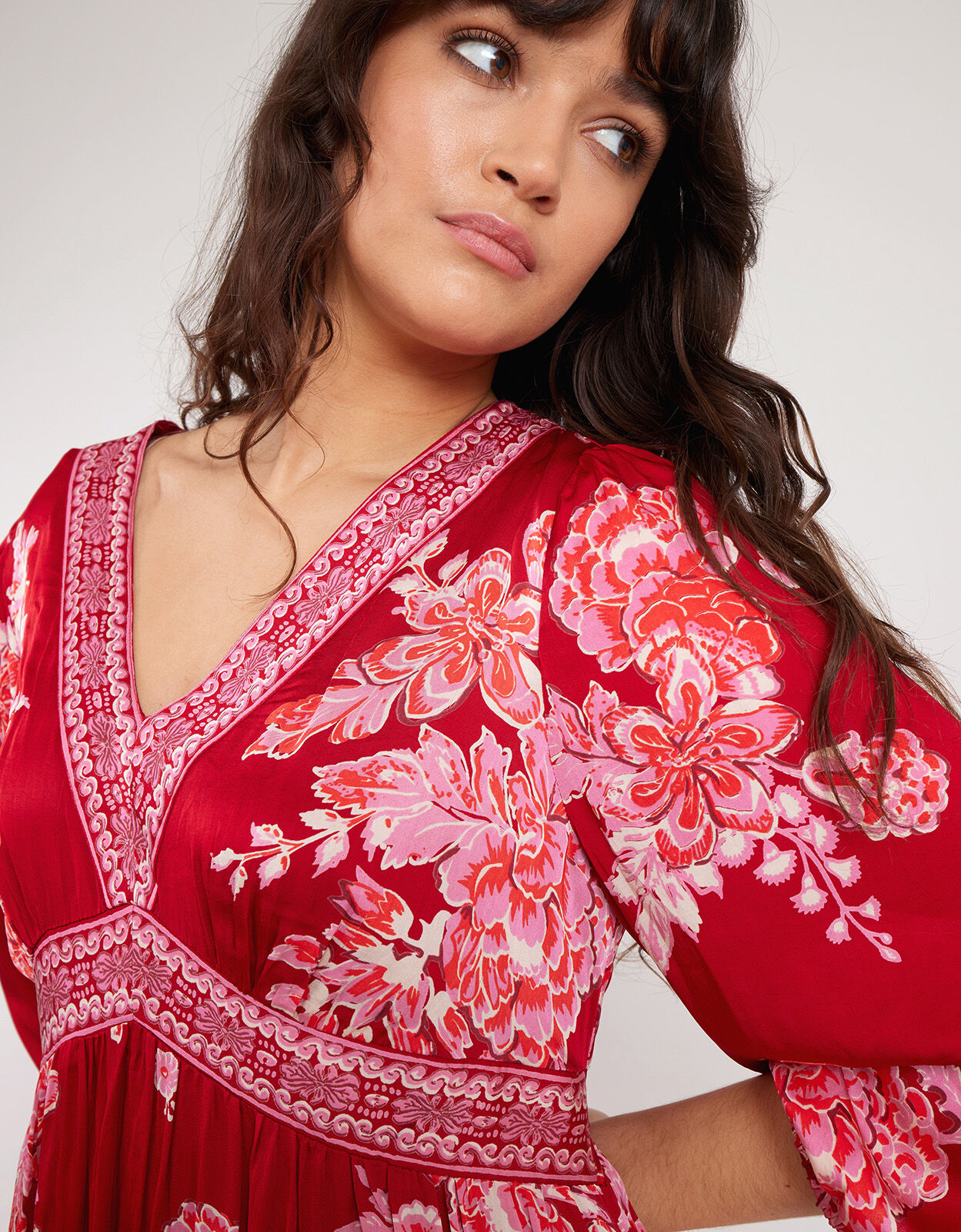 Monsoon red top maxi dress