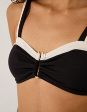 Sabrina Two Tone Bikini Top, Black (BLACK), large