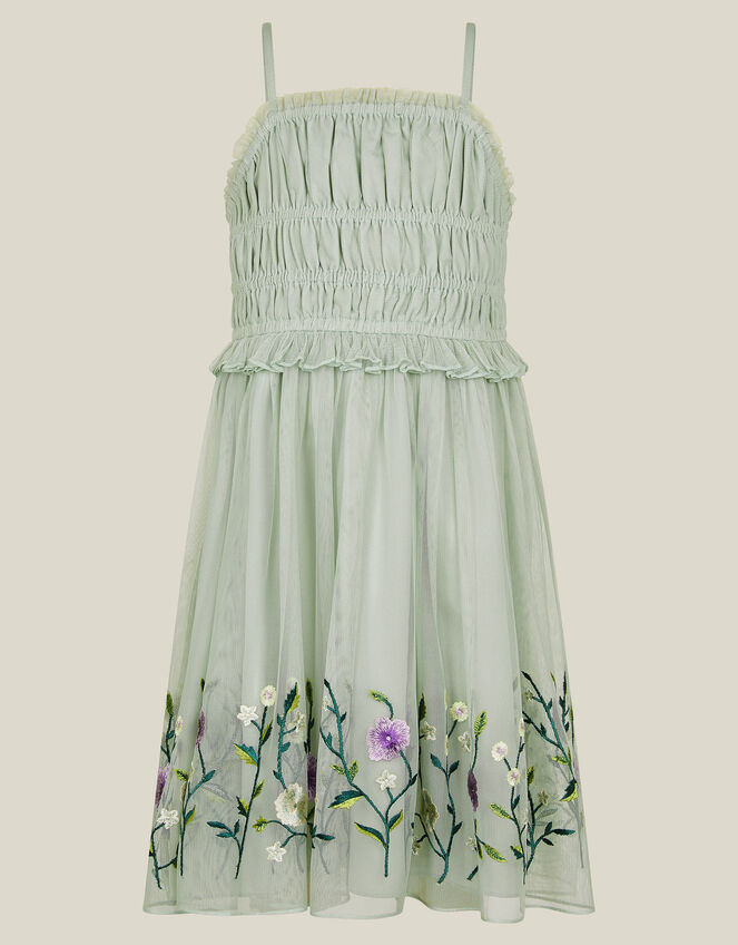 Sloan Tulle Embroidered Party Dress, Green (SAGE), large