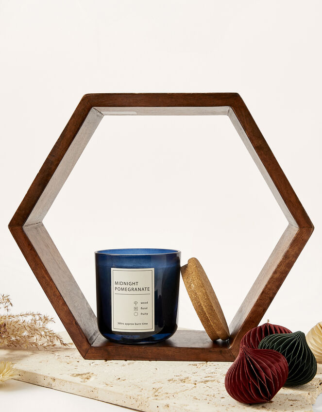 Midnight Pomegranate Scented Glass Candle, , large
