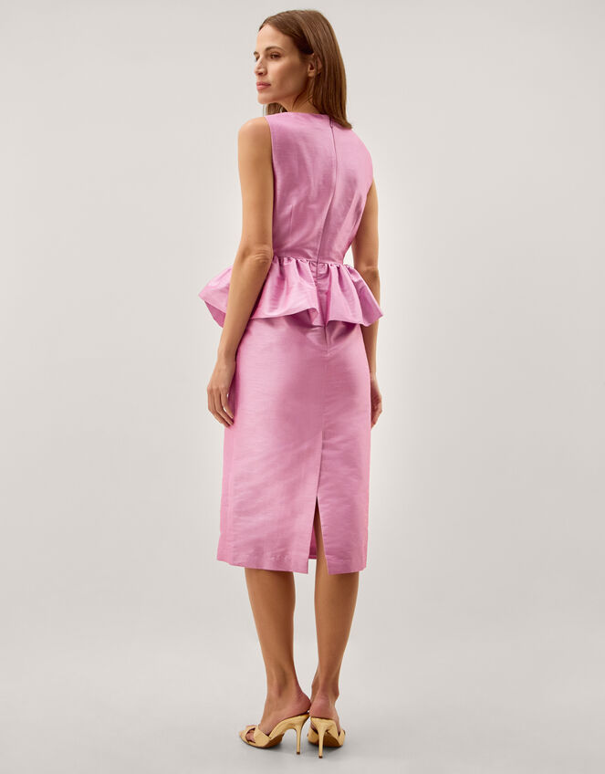 Dahlia Peplum Midi Dress, Purple (LILAC), large