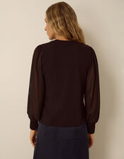 Mayci Mix Fabric Top, Black (BLACK), large