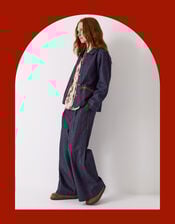 Easy Jayla Wide Leg Denim Trousers, Blue (NAVY), large