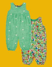 Frugi Nia Reversible Dungarees, Multi (MULTI), large