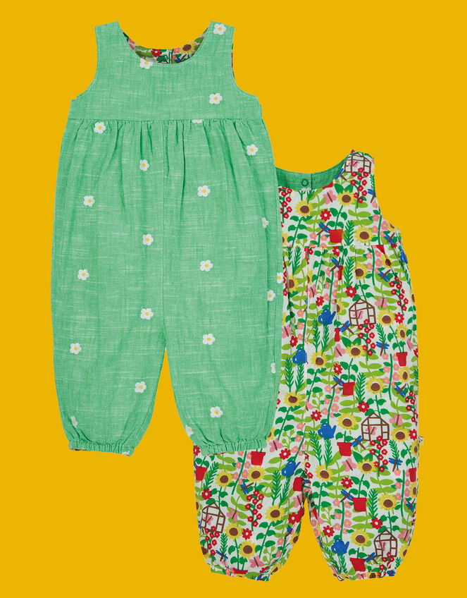 Frugi Nia Reversible Dungarees, Multi (MULTI), large