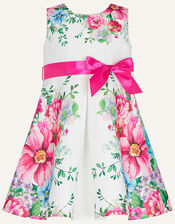 Baby Calypso Rose Print Dress, Ivory (IVORY), large