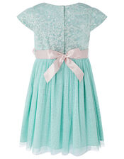 Baby Corsage Sequin Dress, Teal (DUCK EGG), large