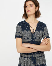 Hatty Heritage Print Dress, Blue (NAVY), large