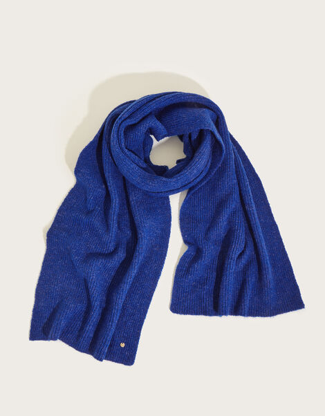 Super Soft Knit Scarf with Recycled Polyester, Blue (COBALT), large