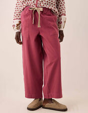 East Della Wide Leg Cotton Twill Trousers, Pink (PINK), large