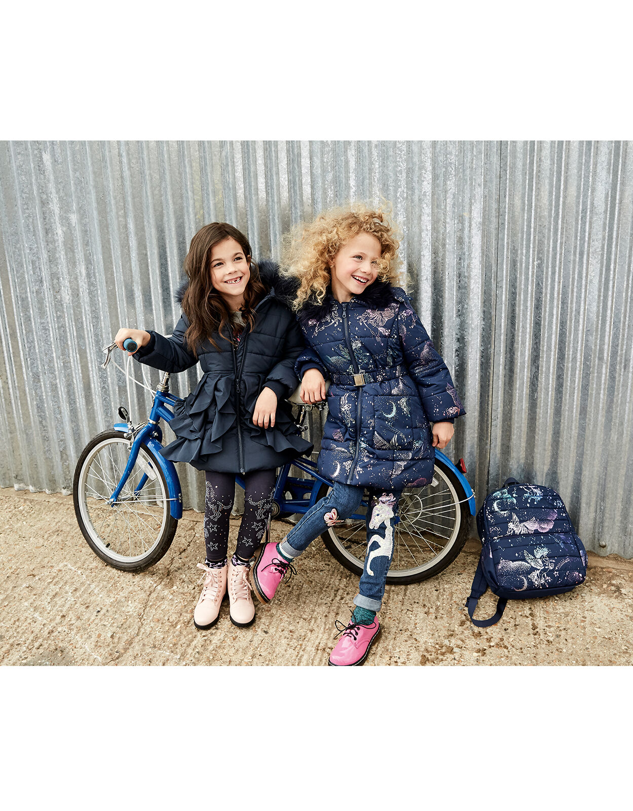 Monsoon girls outlet navy coat