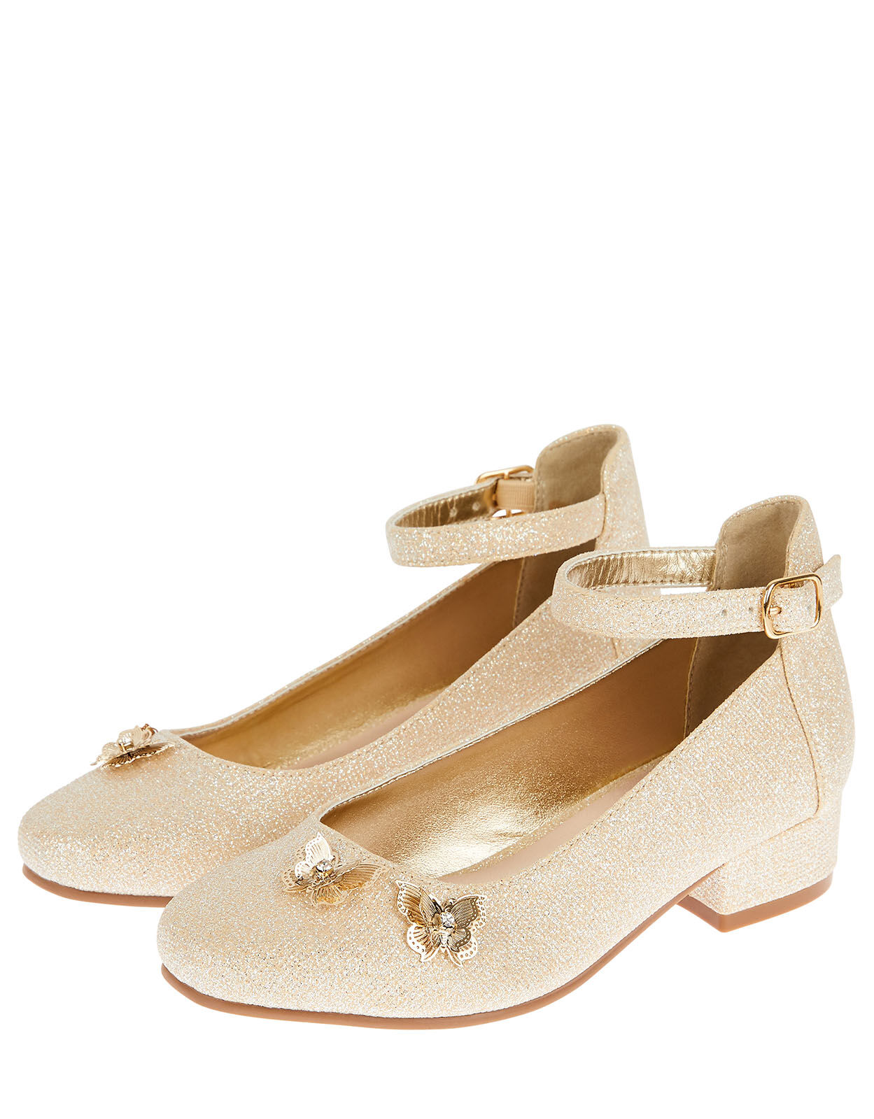Eugena Butterfly Jive Heeled Shoes Gold