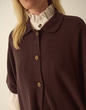Bliss Collar Cape Sleeve Cardigan, Cognac (COGNAC), large