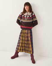 Monsoon x Sarah Corbett-Winder Duck Fair Isle Jumper, Brown (CHOCOLATE), large