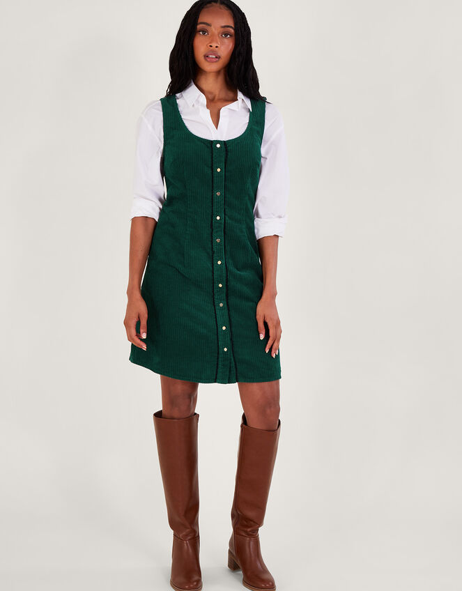 Jumbo Cord Pinafore Dress Green Day Dresses Monsoon Global.