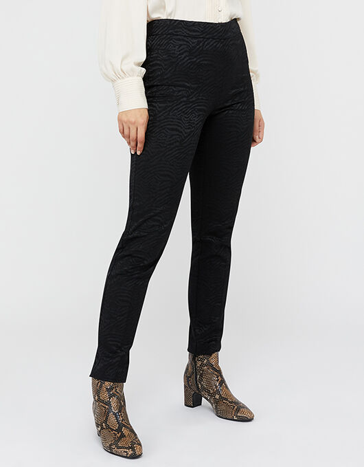 Zeta Zebra Jacquard Trousers Black 