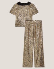 Seraphina Sequin Party Top & Trousers Set, Black (BLACK), large