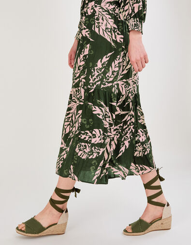 Tie Up Espadrille Wedges Green, Green (KHAKI), large